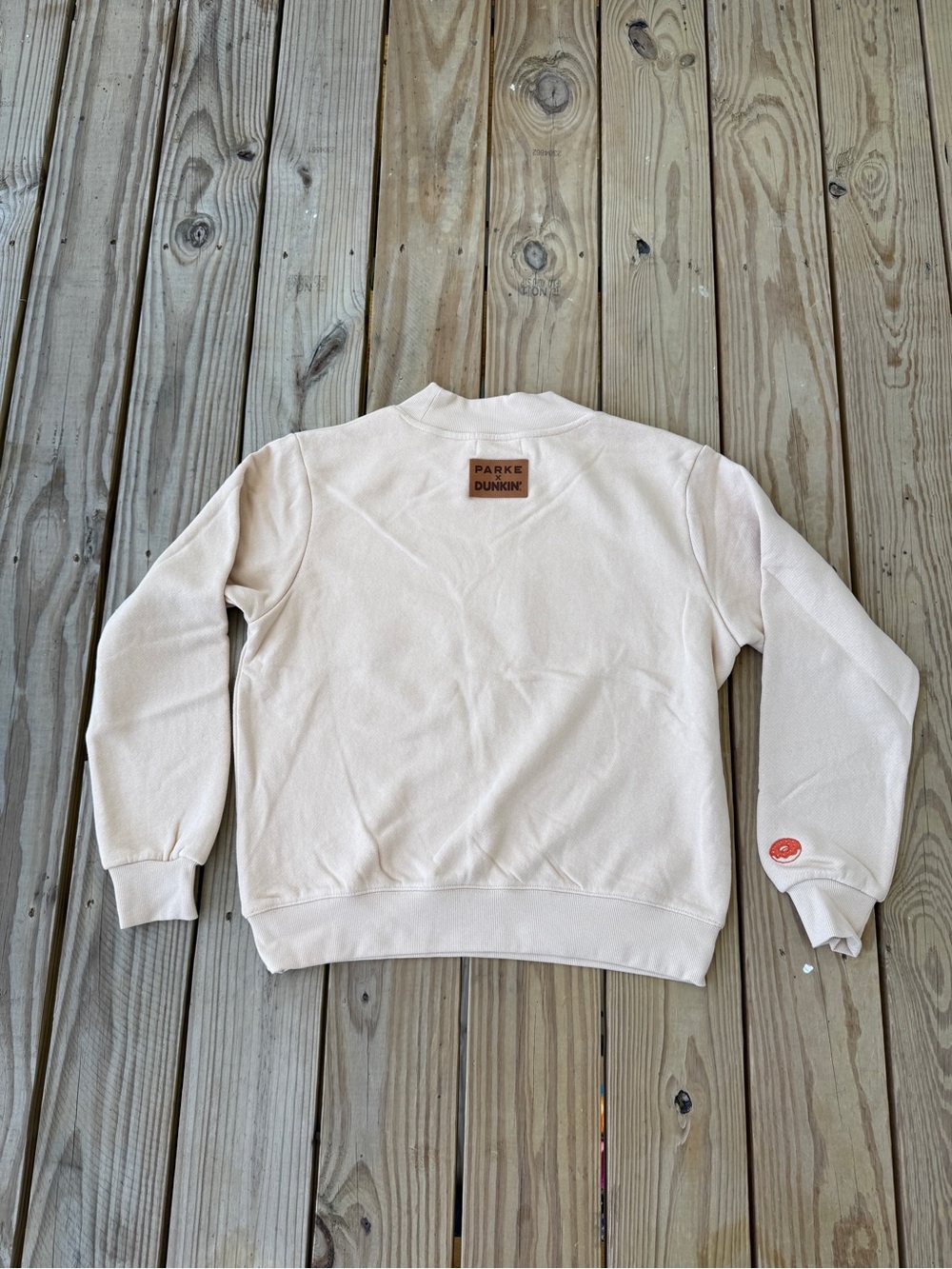 NEW Parke x Dunkin' Varsity Mockneck Latte Small/Medium Cream - Picture 2 of 7